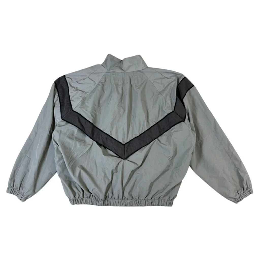 US Army IPFU Jacket Medium Short Grey Nylon Reflective Training Windbreaker